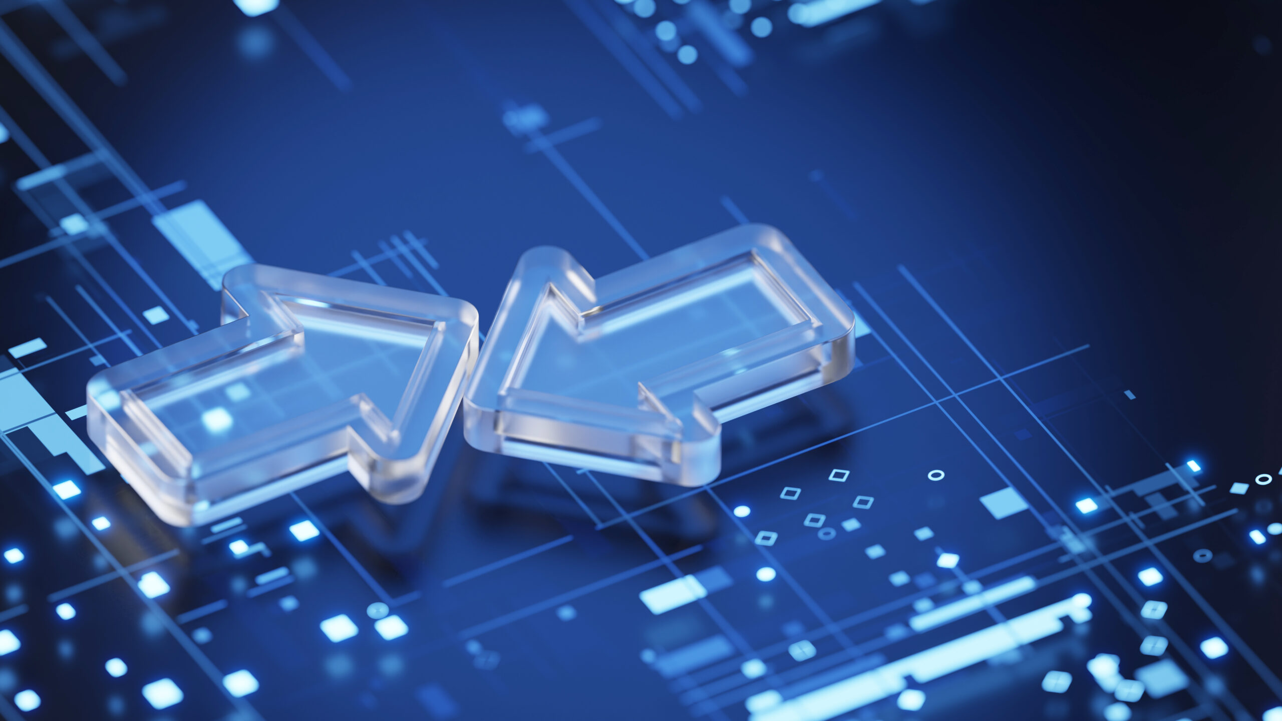 Concept of choice showing two arrows going different directions